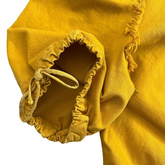 Jonathan Simkhai One Shoulder Denim Ruffle Mini Dress 10 Yellow Asymmetric‎ - Picture 7 of 16
